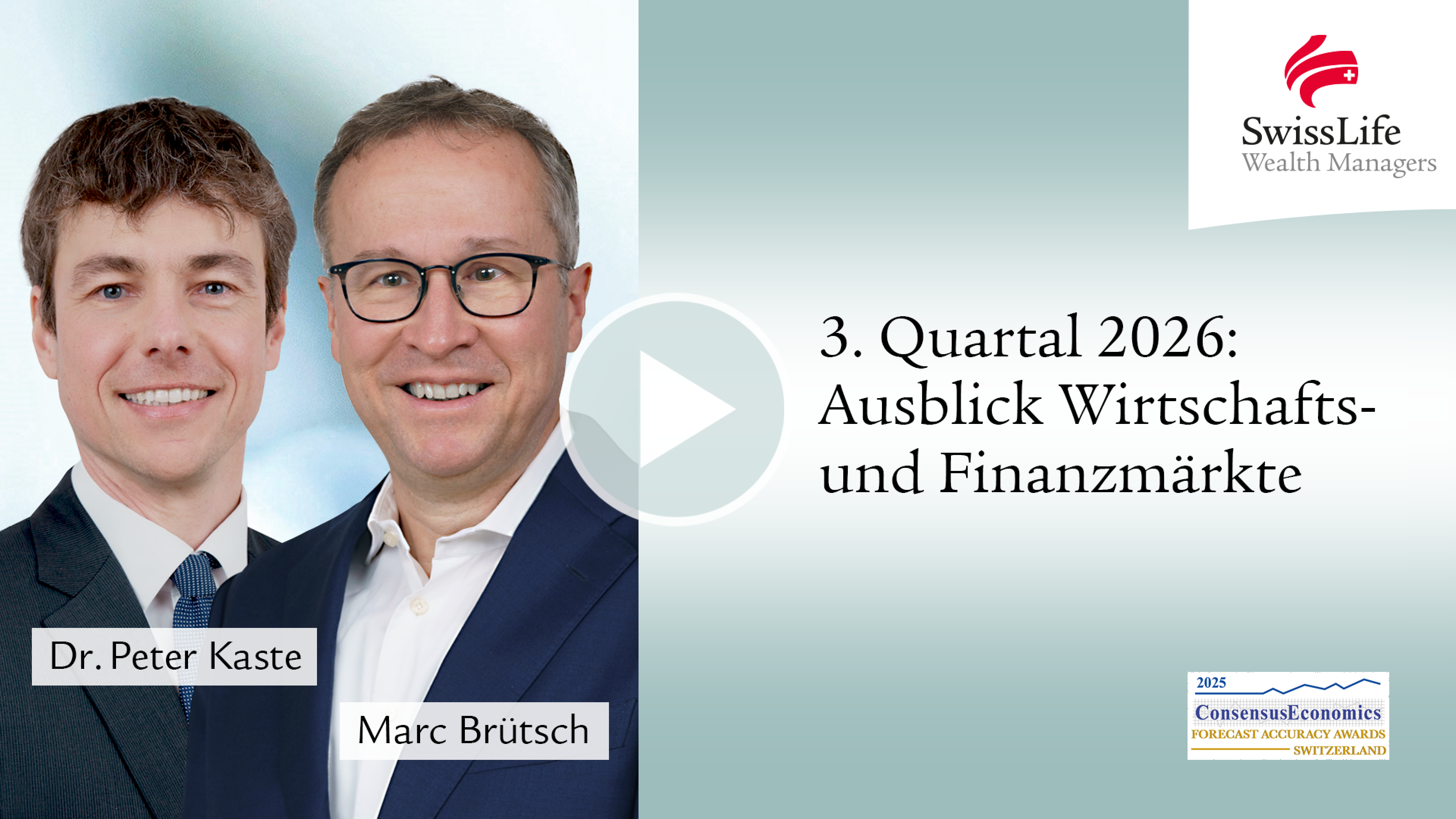 Finanzmarktausblick Q1/2026: Titelbild des Expertenvideos mit Marc Brütsch und Peter Kaste 